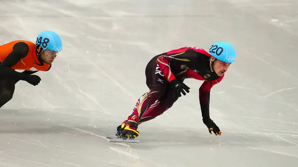 Hombres 500 m Pista Corta Calentamientos — Foto de Stock