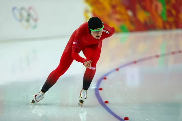 Eisschnelllauf. 5000 m der Damen — Stockfoto