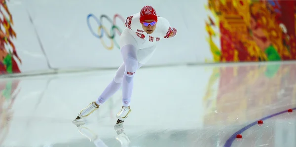 Hastighetsåkning på skridskor. damer 5000 m — Stockfoto