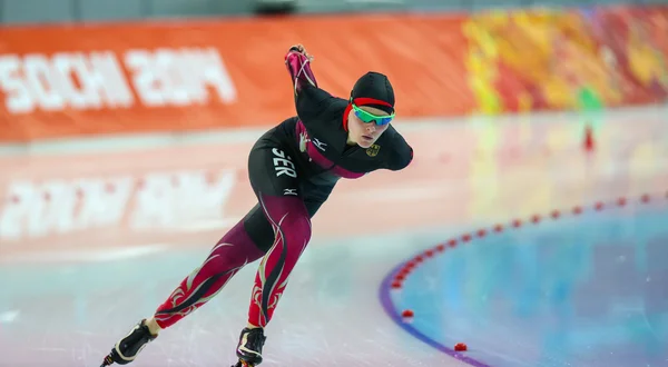 Hastighetsåkning på skridskor. damer 5000 m — Stockfoto