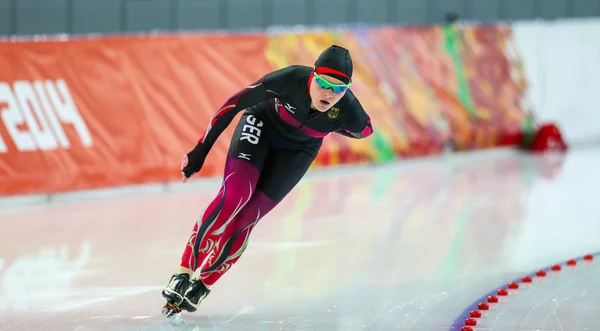 Eisschnelllauf. 5000 m der Damen — Stockfoto