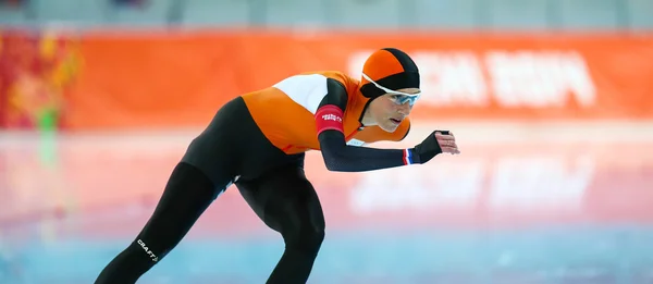 Eisschnelllauf. 5000 m der Damen — Stockfoto