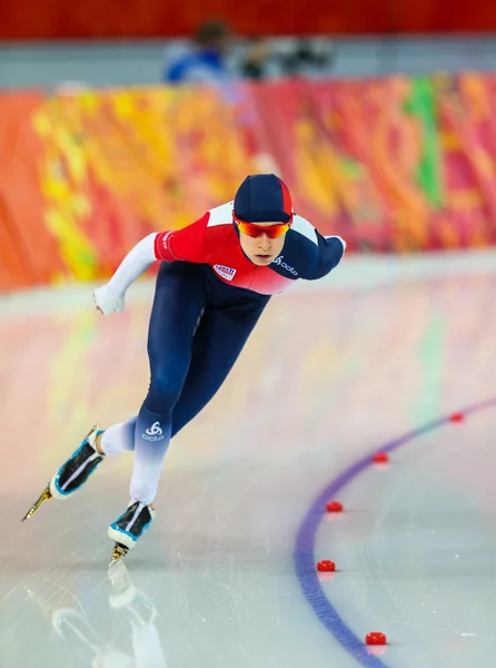 Schaatsen. Ladies' 5000 m — Stockfoto