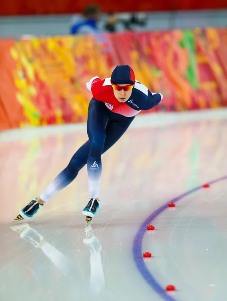 Hastighetsåkning på skridskor. damer 5000 m — Stockfoto