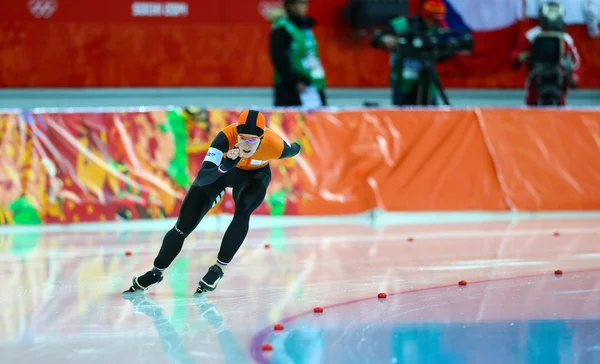 Eisschnelllauf. 5000 m der Damen — Stockfoto