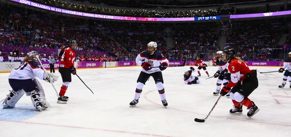 Hockey sobre hielo. Medalla de Oro Femenino Juego — Foto de Stock