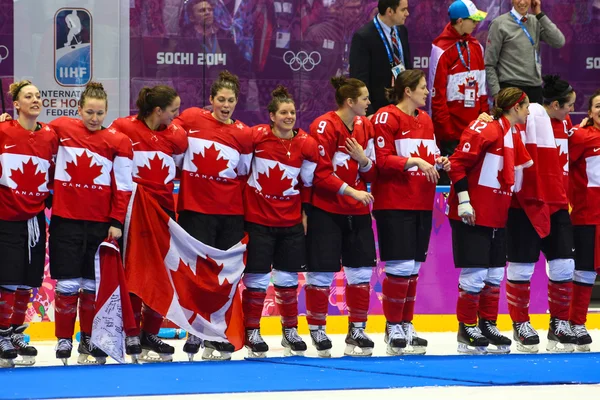 Hockey sobre hielo. Medalla de Oro Femenino Juego — Foto de Stock