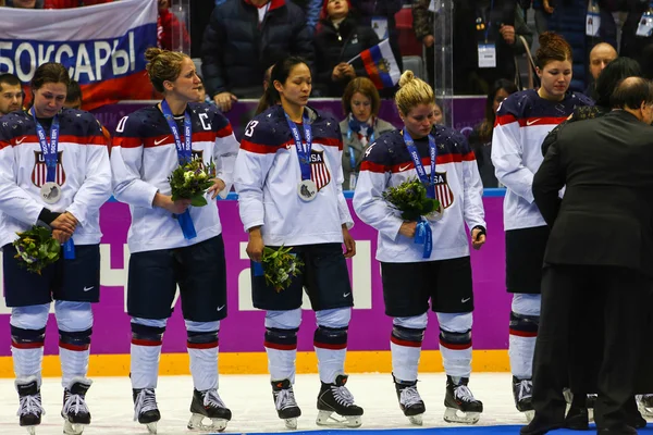 Hockey su ghiaccio. Medaglia d'oro delle donne gioco — Foto Stock