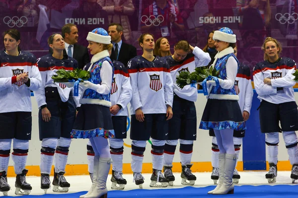 Hokej na lodzie. kobiet złoty medal gra — Zdjęcie stockowe