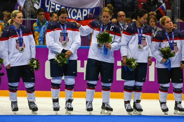 Hockey su ghiaccio. Medaglia d'oro delle donne gioco — Foto Stock