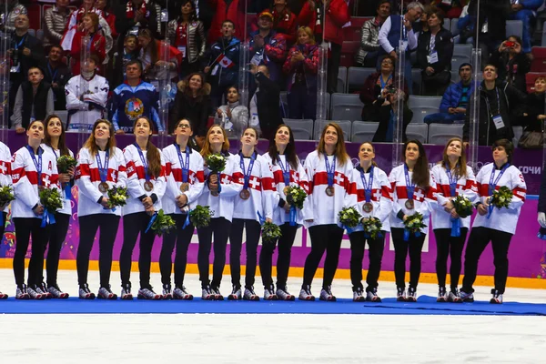 Hockey sobre hielo. Medalla de Oro Femenino Juego —  Fotos de Stock