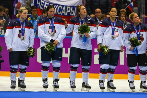 Hockey su ghiaccio. Medaglia d'oro delle donne gioco — Foto Stock