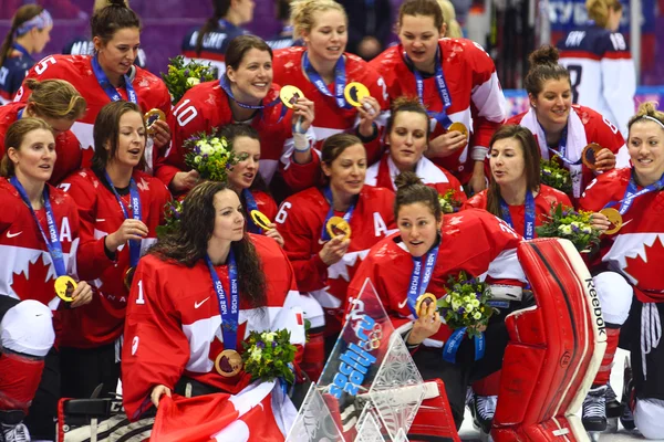 Hockey sobre hielo. Medalla de Oro Femenino Juego —  Fotos de Stock