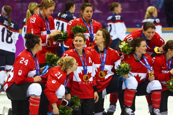 Hockey su ghiaccio. Medaglia d'oro delle donne gioco — Foto Stock