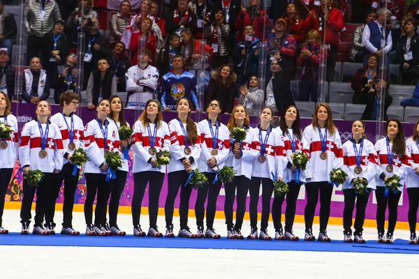 Hockey sobre hielo. Medalla de Oro Femenino Juego —  Fotos de Stock