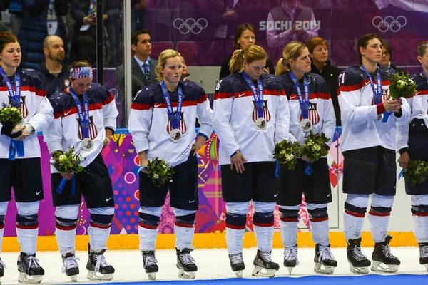 Hockey sobre hielo. Medalla de Oro Femenino Juego —  Fotos de Stock