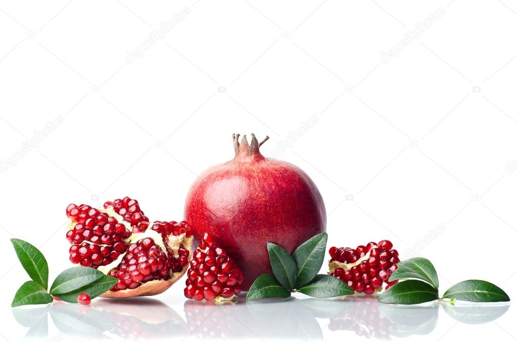 Pomegranate isolated on the white background