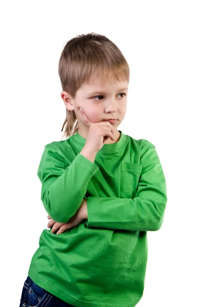 Portrait of thinking little boy — Stock Photo, Image