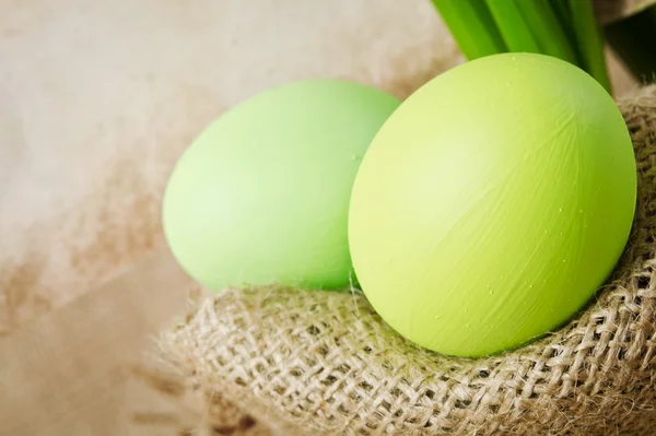 Ovos verdes de Páscoa — Fotografia de Stock