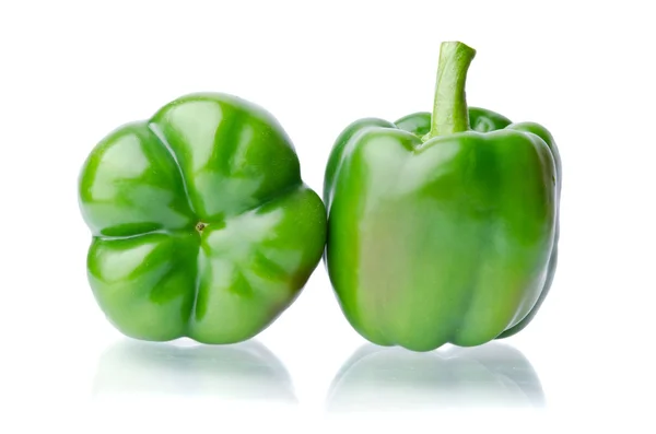 Dois pimentão verde suculento — Fotografia de Stock