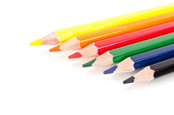 Beautiful multi-colored pencils isolated on white background — Stock Photo, Image