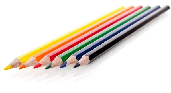 Beautiful multi-colored pencils isolated on white background — Stock Photo, Image