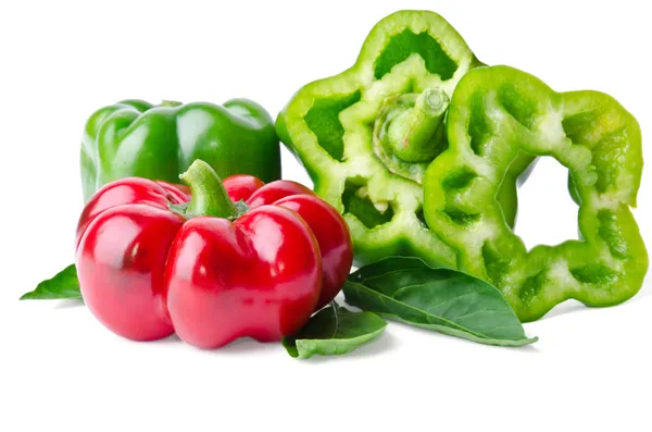 Kleurrijke sappige paprika's geïsoleerd op witte achtergrond — Stockfoto