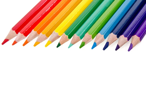 Set of colored pencils isolated on white background — Stock Photo, Image