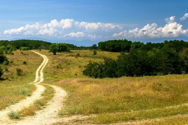 Opname Van Een Open Weg Het Platteland — Stockfoto