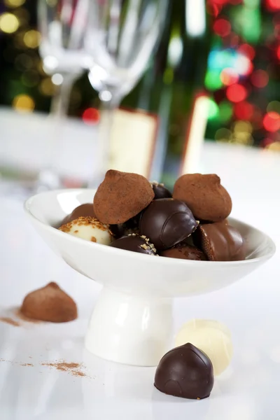 Praline e tartufi al cioccolato — Foto Stock