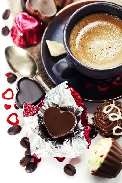 Chocolat et café pour Valentine — Photo
