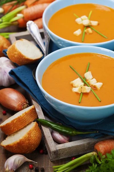 Soupe traditionnelle aux carottes — Photo