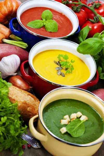 Traffic light soups — Stock Image Traffic light soups Stock Photo