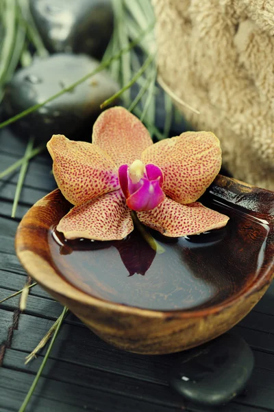 Composición de spa con hermosa orquídea —  Fotos de Stock