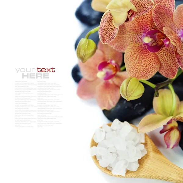 Composición de spa con hermosa orquídea —  Fotos de Stock