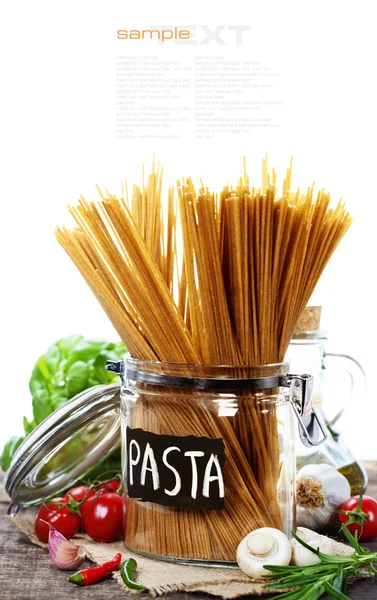 Vollkornspaghetti — Stockfoto