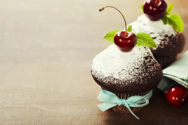 Fresh chocolate muffins — Stock Photo, Image