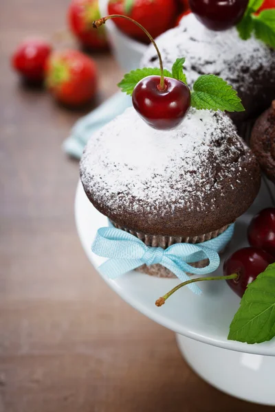 Fresh chocolate muffins — Stock Photo, Image