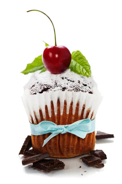 Chocolate cake with fresh berry — Stock Photo, Image