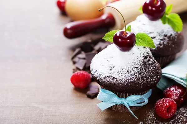 Φρέσκο muffins σοκολάτας — Φωτογραφία Αρχείου
