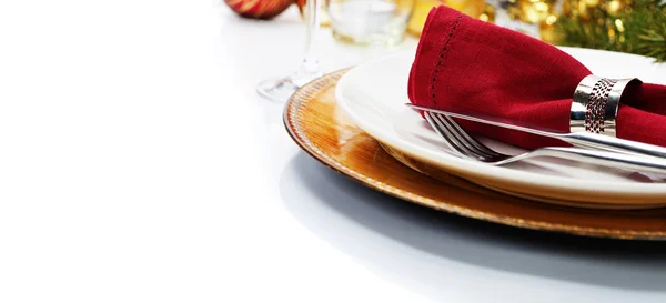 Christmas table place setting — Stock Photo, Image