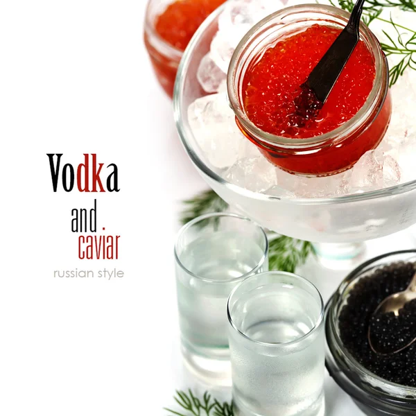 Vodka e caviar — Fotografia de Stock