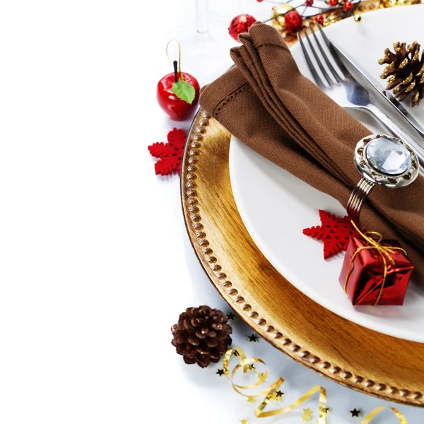 Kerst tafel plaats instelling — Stockfoto