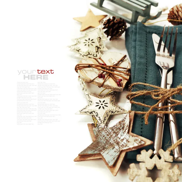 Kerst tafel plaats instelling — Stockfoto