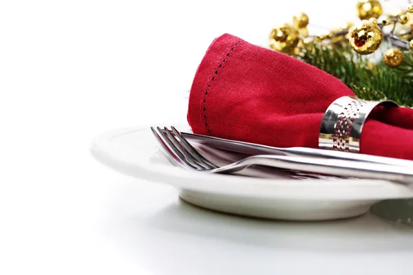 Christmas table place setting — Stock Photo, Image