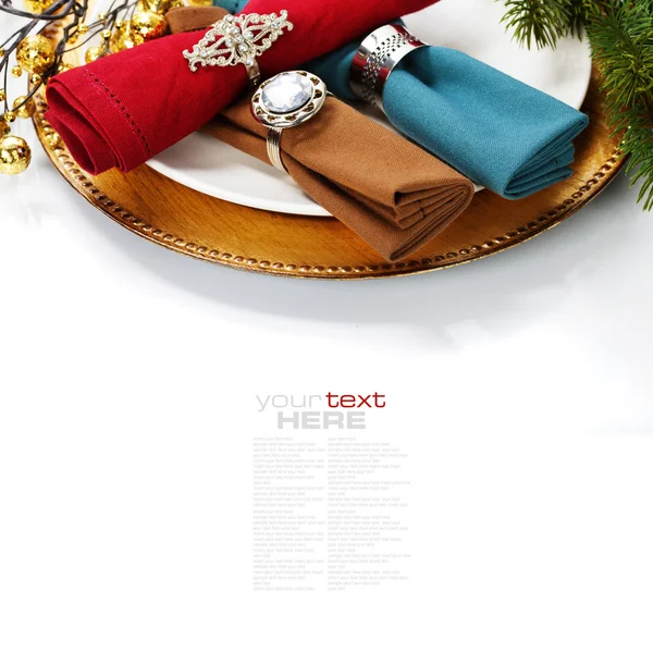 Christmas table place setting — Stock Photo, Image
