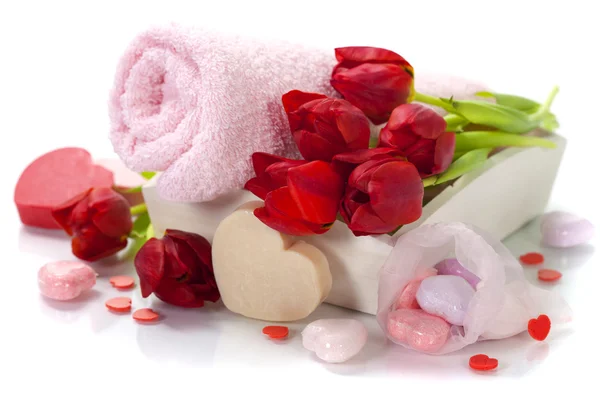 목욕 및 스파 발렌타인 테마 — 스톡 사진
