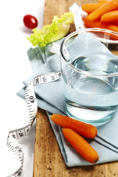 Fresh healthy vegetables and water — Stock Photo, Image
