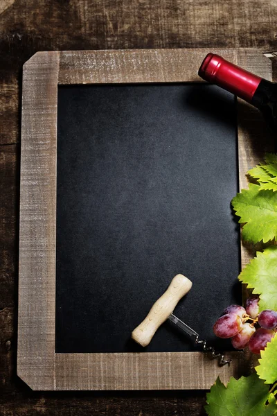 葡萄酒和葡萄的背景 — 图库照片