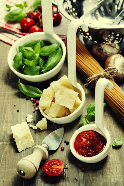 Pasta and italian ingredients — Stock Photo, Image